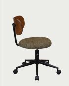 Sedia da ufficio Vibo in tessuto e legno - 35 x 35 x 73 a 82 cm