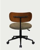 Sedia da ufficio Vibo in tessuto e legno - 35 x 35 x 73 a 82 cm