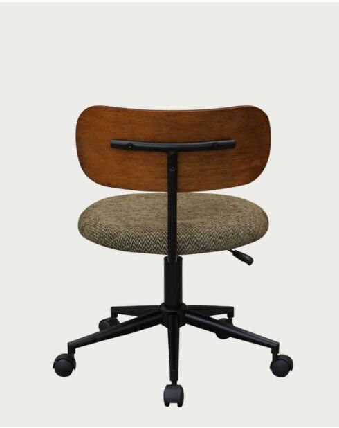 Sedia da ufficio Vibo in tessuto e legno - 35 x 35 x 73 a 82 cm