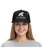 Gorra de camionero Fjork Logo, poliéster, negro/blanco