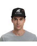 Gorra de camionero Fjork Logo, poliéster, negro/blanco