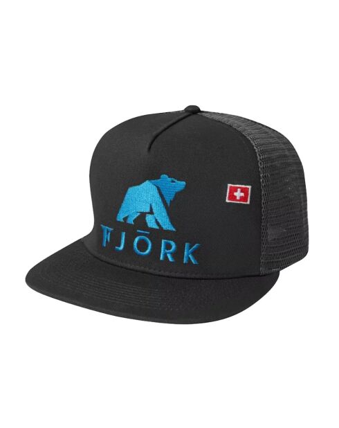 Cappello Trucker con logo nero/turchese