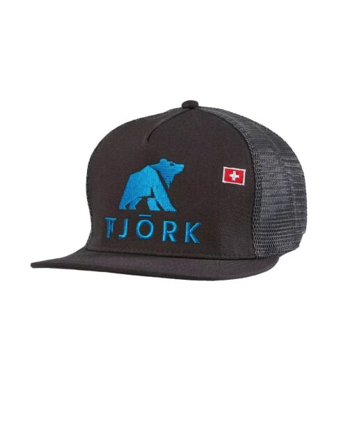 Cappello Trucker con logo nero/turchese