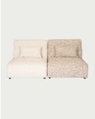 Chauffeuse 1 place design en tissu Élise beige - 88 x 99 x 75 cm