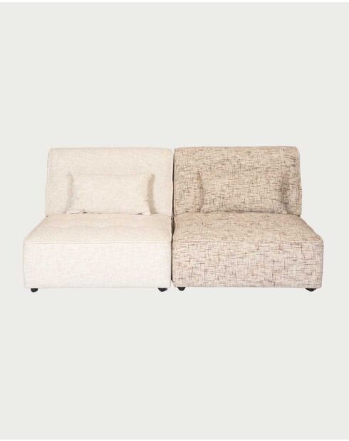 Chauffeuse 1 place design en tissu Élise beige - 88 x 99 x 75 cm