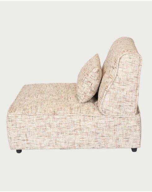 Chauffeuse 1 place design en tissu Élise beige - 88 x 99 x 75 cm