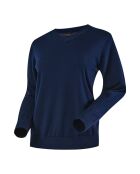 Pullover aus City-Wolle mit V-Ausschnitt marineblau