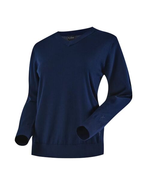 Pullover aus City-Wolle mit V-Ausschnitt marineblau