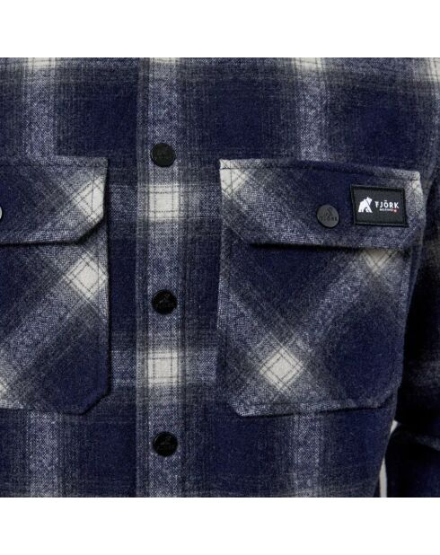 Camisa azul de lana merino Trekking