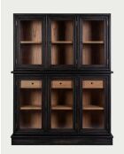 Bibliothèque noire en bois massif de Mindy Chelsea - 140 x 35 x 180 cm