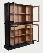 Bibliothèque noire en bois massif de Mindy Chelsea - 140 x 35 x 180 cm