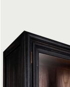 Bibliothèque noire en bois massif de Mindy Chelsea - 140 x 35 x 180 cm