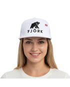Weiß/schwarze Trucker-Kappe mit Logo