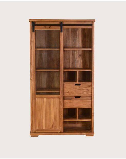 Bibliothèque en bois de teck recyclé Lexis naturelle - 100 x 45 x 180 cm
