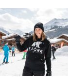 Felpa con cappuccio Titlis Logo in cotone nero/bianco