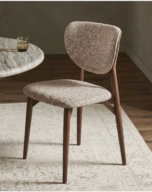 Lot de 2 chaises en bois et tissu Mello - 54 x 49 x 83.5 cm