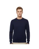 City wollen trui met ronde hals marineblauw