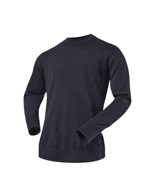 Zinal grauer Pullover aus Citywolle mit Rundhalsausschnitt