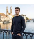 Zinal grauer Pullover aus Citywolle mit Rundhalsausschnitt