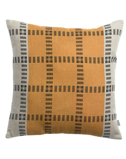 Housse de coussin Zeff Eden en Lin ocre