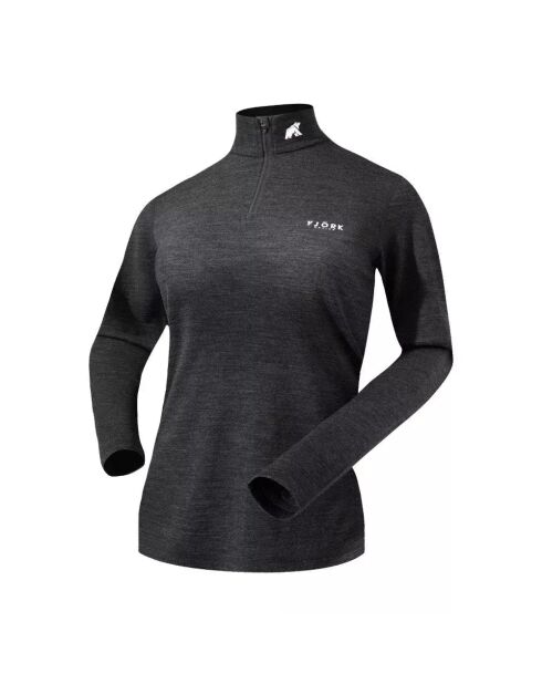Bjork Zip 210 Zinal grijze wollen top met eerste laag