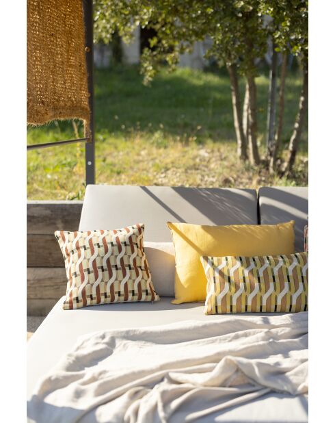 Housse de coussin en lin Zeff Céleste mangue