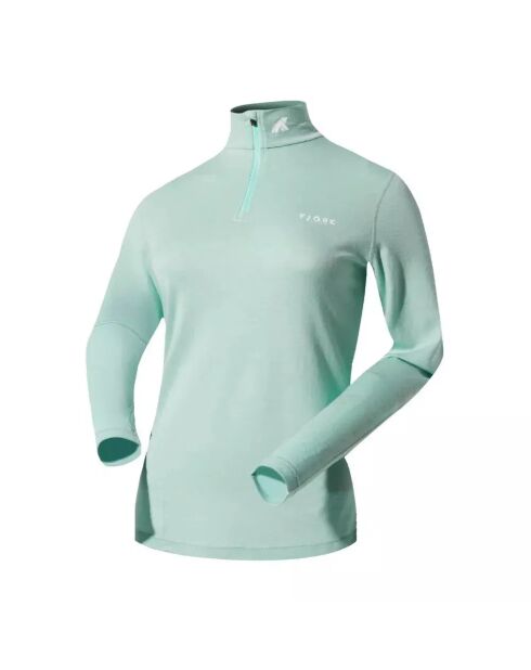 Engelberg groene Bjork Zip 210 wollen top met eerste laag