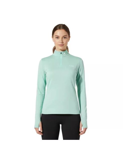 Engelberg groene Bjork Zip 210 wollen top met eerste laag