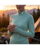 Engelberg groene Bjork Zip 210 wollen top met eerste laag
