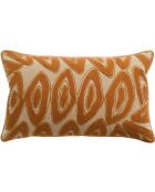 Housse de coussin brodé en coton Leya cuivre