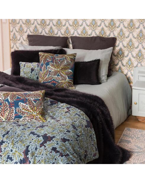 Housse de coussin Imprimé Ariane pétrole