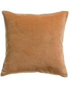 Housse de coussin uni en coton Elise ocre