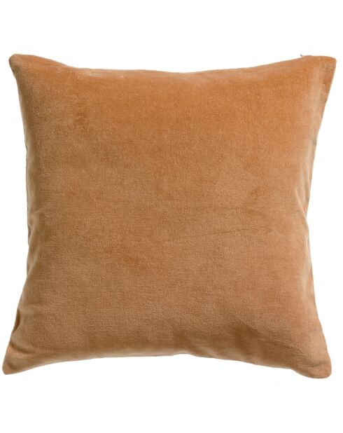 Housse de coussin uni en coton Elise ocre