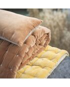 Housse de coussin uni en coton Elise ocre