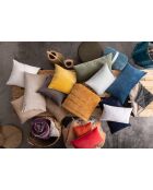 Housse de coussin uni en coton Elise ocre