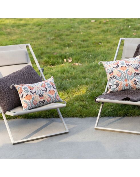 Housse de coussin imprimé en coton Youri multicolore