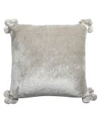 Housse de coussin Tender pompons perle