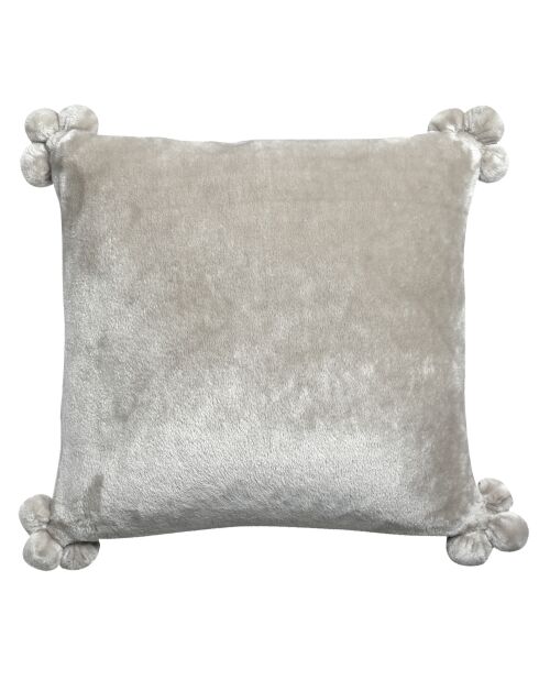Housse de coussin Tender pompons perle