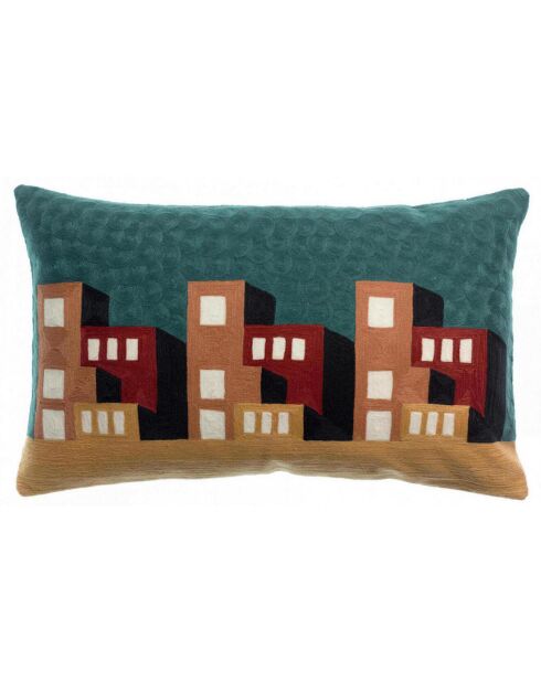Housse de coussin Brodé en coton Suri multicolore