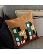 Housse de coussin Brodé en coton Suri multicolore