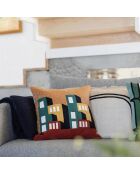Housse de coussin Brodé en coton Suri multicolore