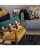 Housse de coussin Brodé en coton Suri multicolore
