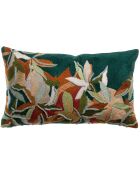 Housse de coussin brodé en coton Alina pétrole