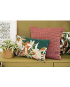 Housse de coussin brodé en coton Alina pétrole