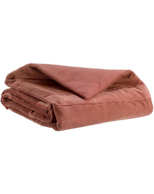 Edredon en coton côtelé Fara bois de rose - 85x200 cm