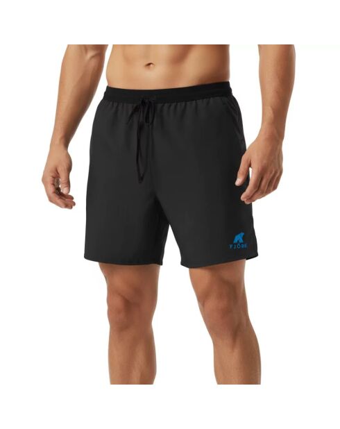 Short de running Logo noir et turquoise