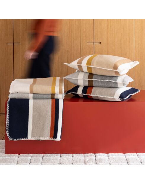 Housse de coussin jacquard recyclé Gioia perle