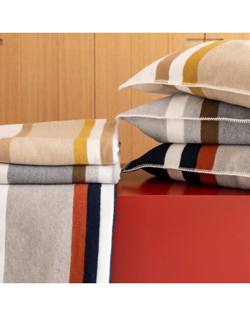 Housse de coussin jacquard recyclé Gioia perle