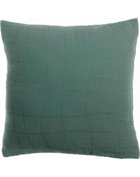 Housse de coussin en coton Titou vert de gris