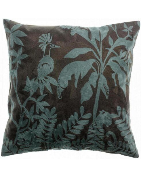 Housse de coussin brodé Raki carbone
